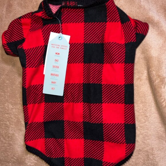 PAJAMARAMA Small Red Buffalo Checker One Piece Dog Christmas‎ Holiday PJ (O) - Picture 4 of 6